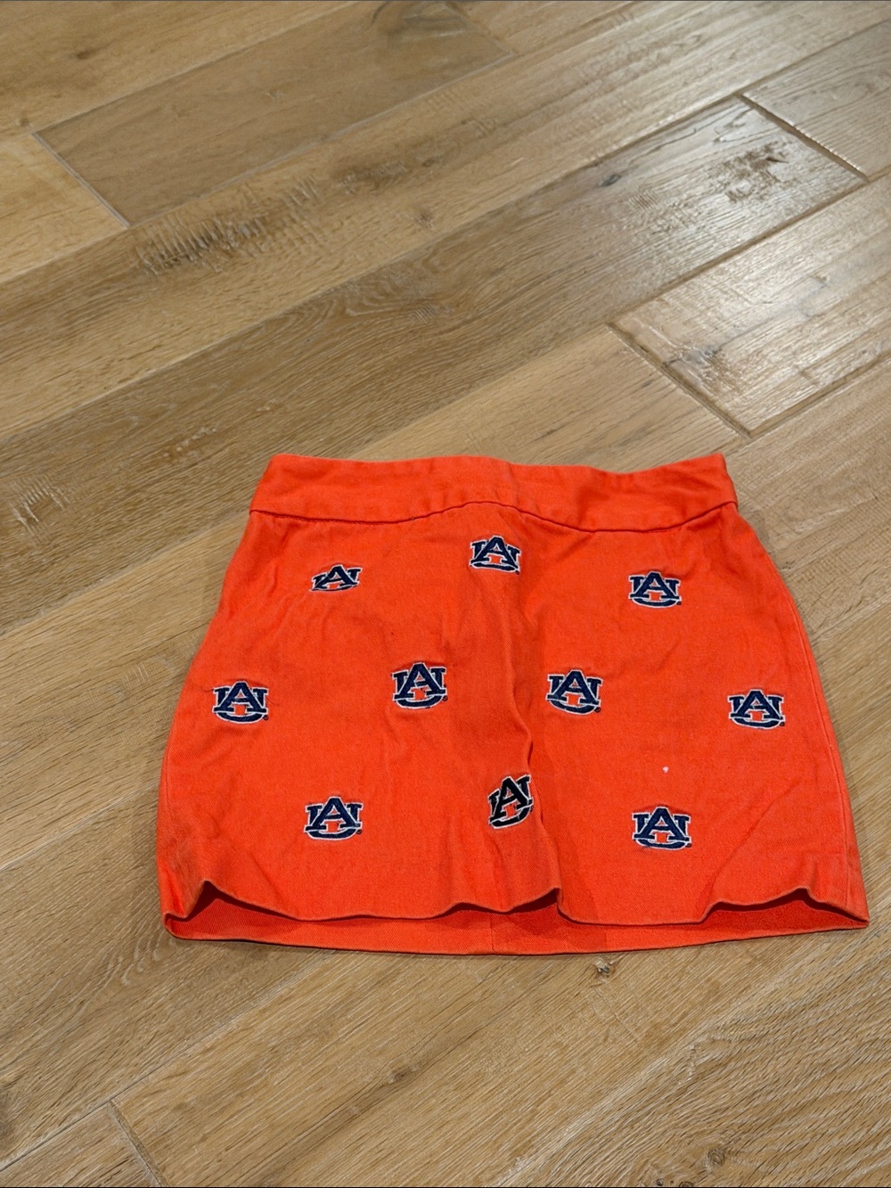Embroidered Orange Mini Skirt
